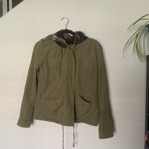 Angel Kiss Sherpa Lined Jacket with Plaid Hood